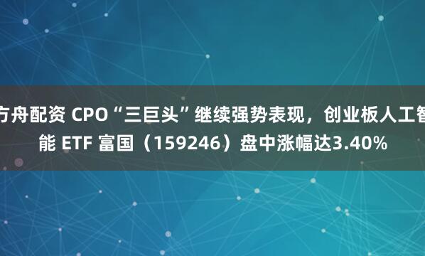 方舟配资 CPO“三巨头”继续强势表现，创业板人工智能 ETF 富国（159246）盘中涨幅达3.40%