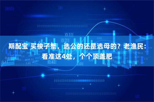 期配宝 买梭子蟹，选公的还是选母的？老渔民：看准这4处，个个顶盖肥