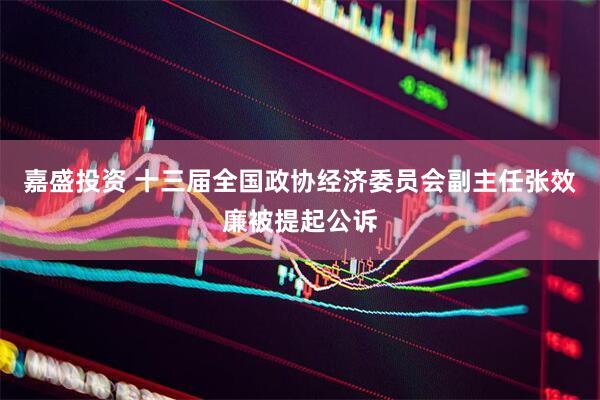 嘉盛投资 十三届全国政协经济委员会副主任张效廉被提起公诉