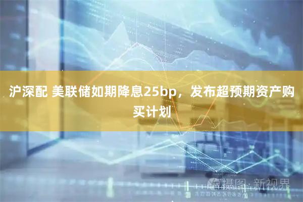 沪深配 美联储如期降息25bp,发布超预期资产购买计划